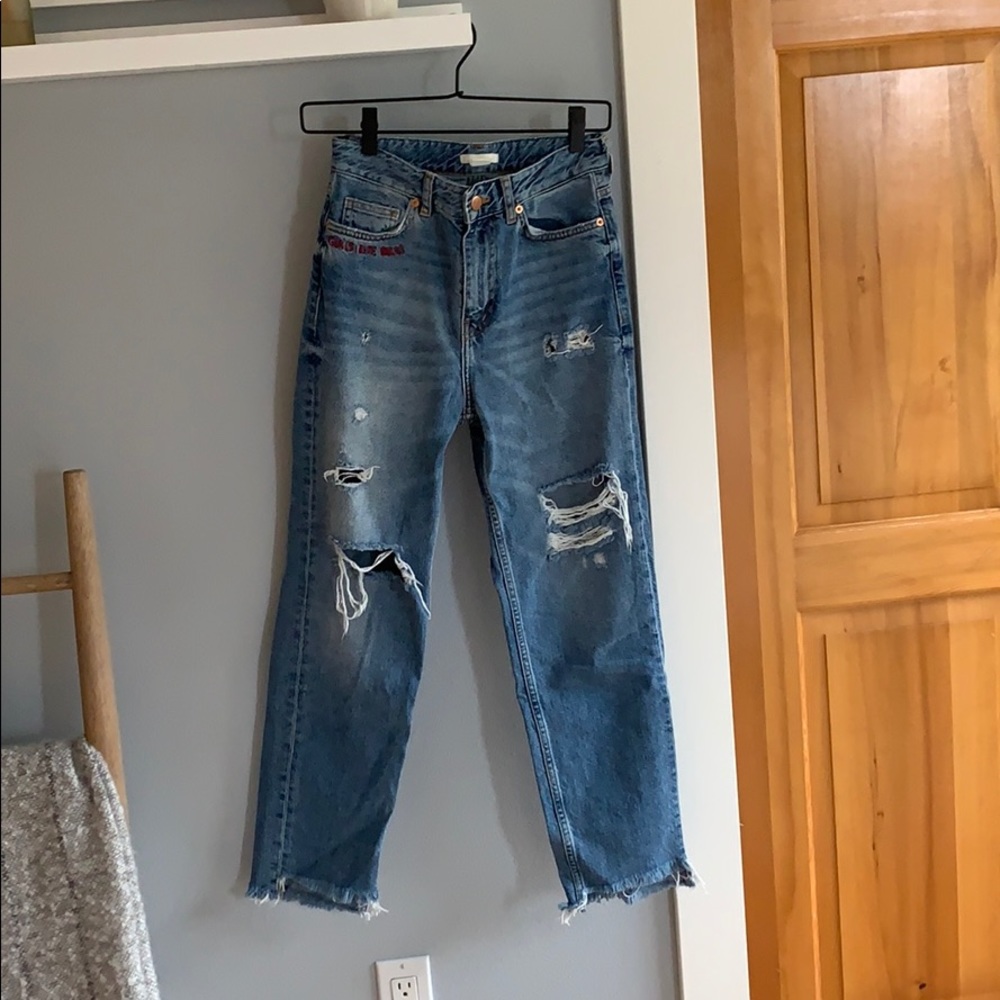 h&m girls bite back high rise distressed jeans